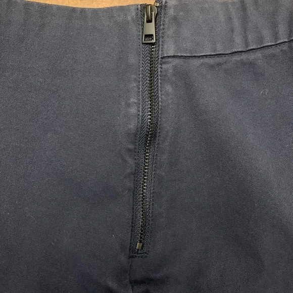 Everlane Navy Blue High Waisted Side Zip Stretchy Cotton Crop Pants Size 6 - Picture 9 of 11